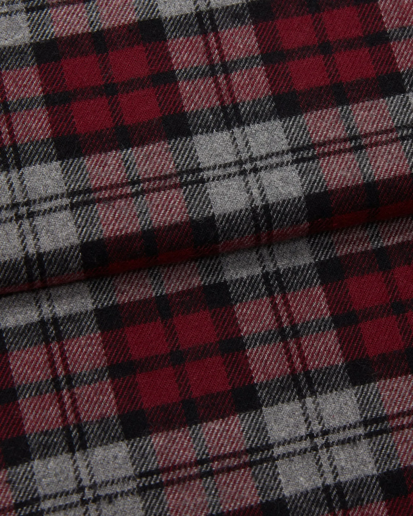 Men's Brushed Cotton Pyjama Trousers - Litton Burgundy Tartan