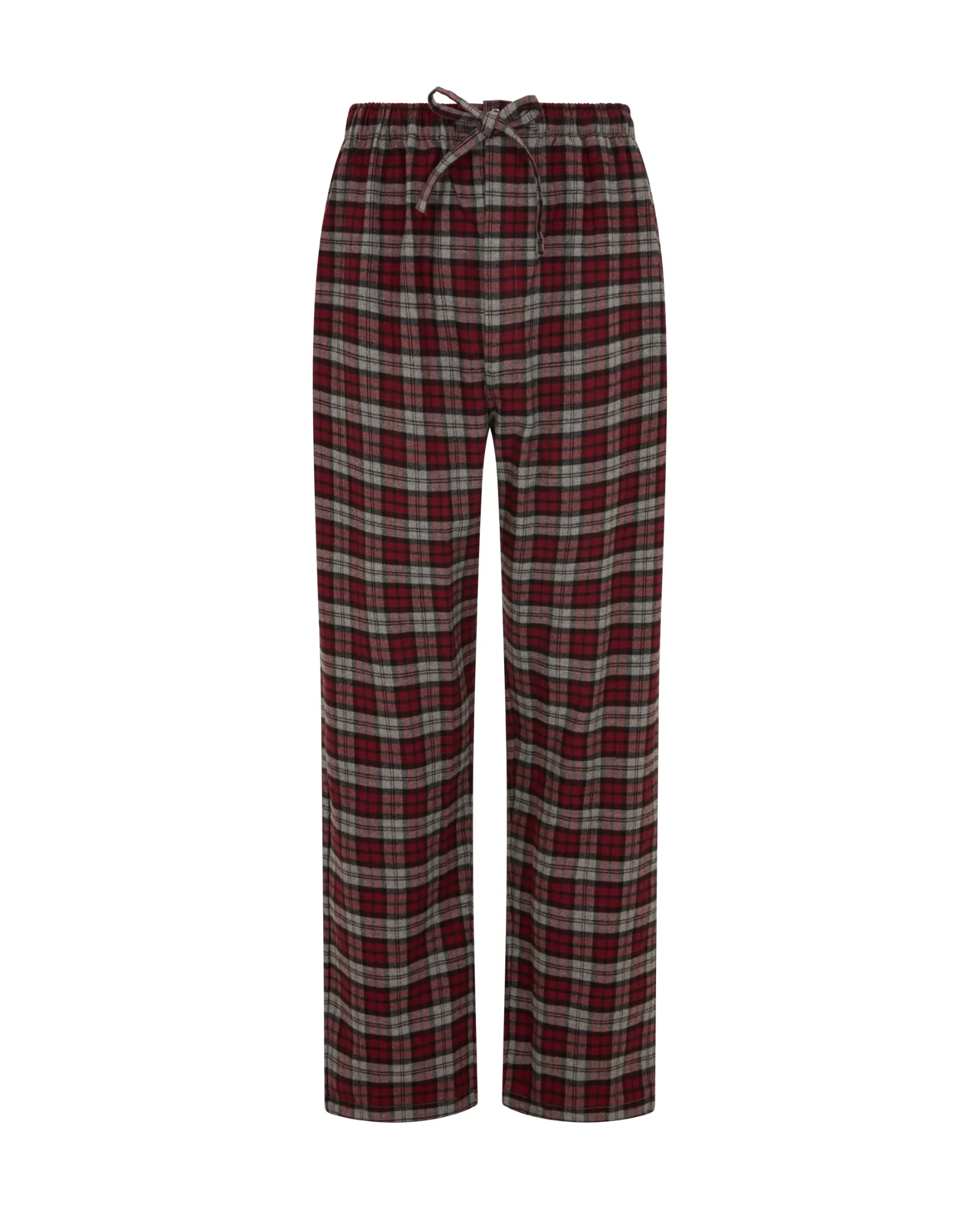 Men's Brushed Cotton Pyjama Trousers - Litton Burgundy Tartan