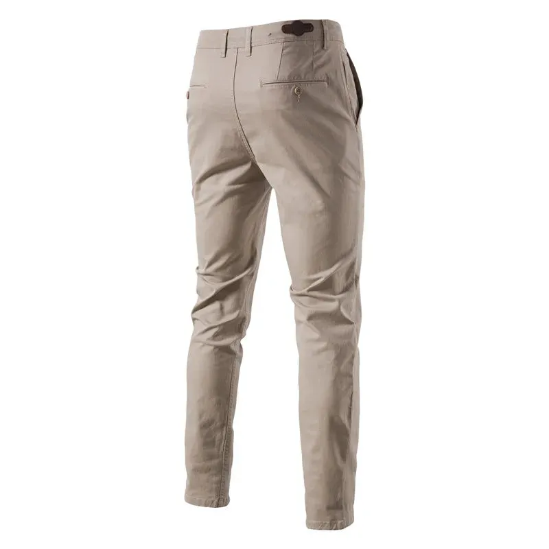 Men's Casual Cotton Slim Fit Trousers