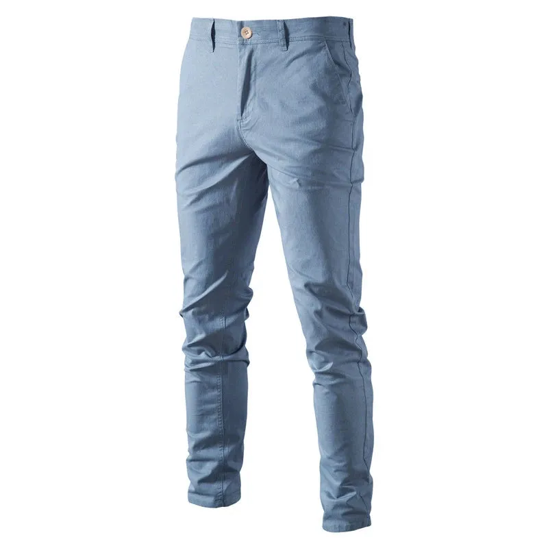 Men's Casual Cotton Slim Fit Trousers