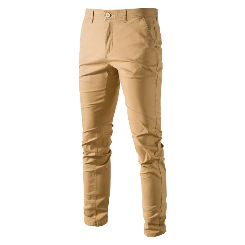 Men's Casual Cotton Slim Fit Trousers