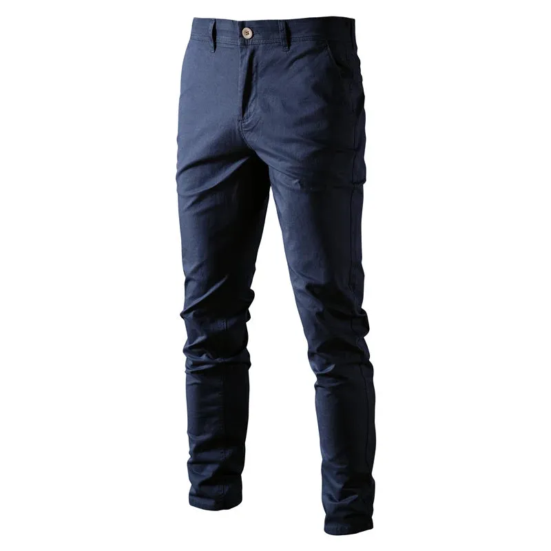 Men's Casual Cotton Slim Fit Trousers