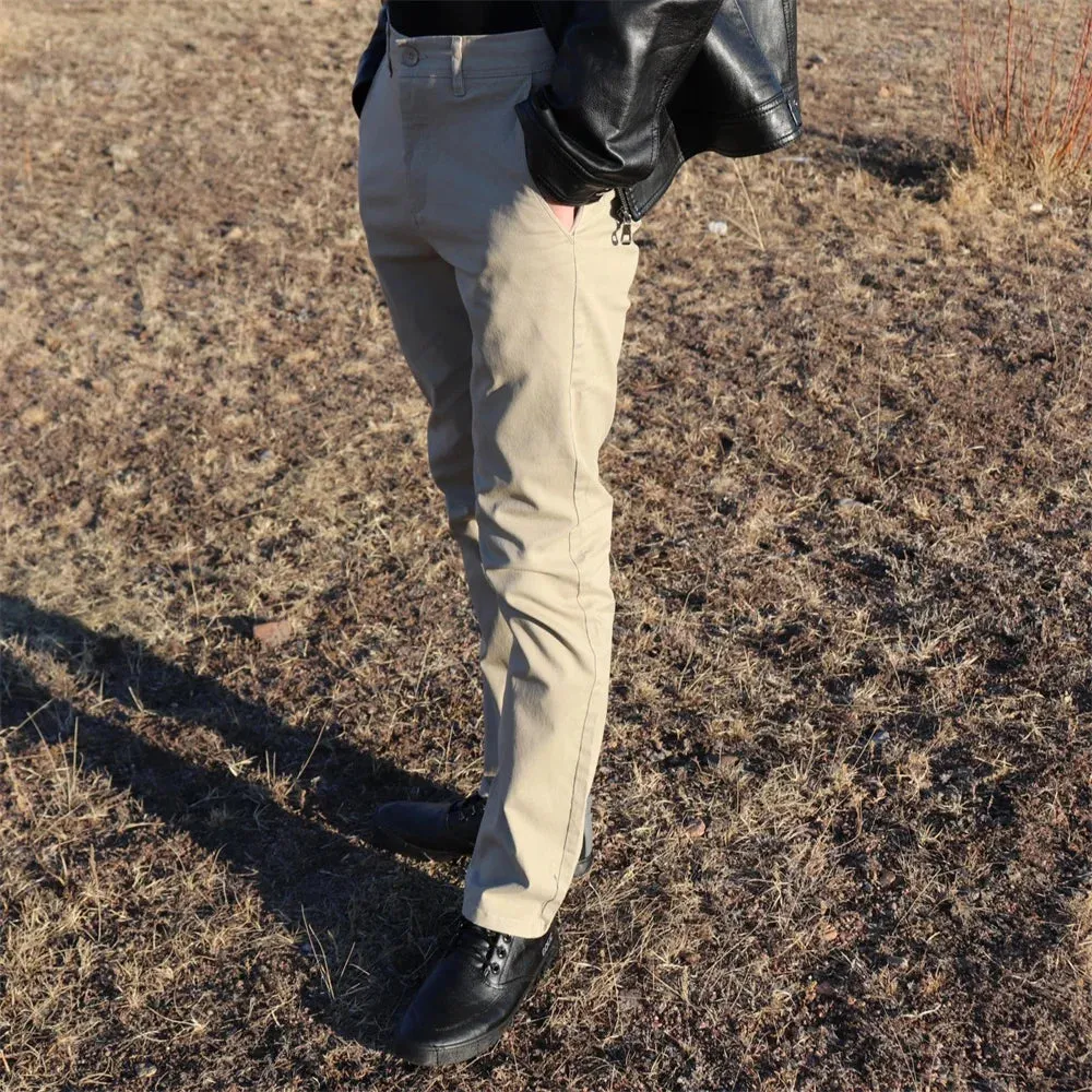Men's Casual Cotton Slim Fit Trousers