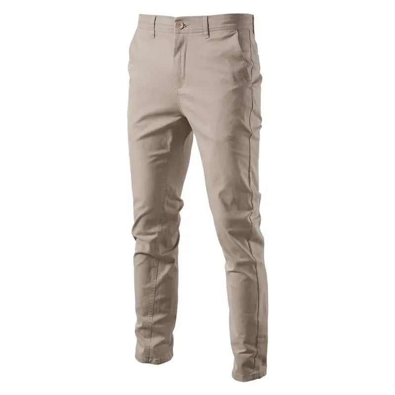 Men's Casual Cotton Slim Fit Trousers
