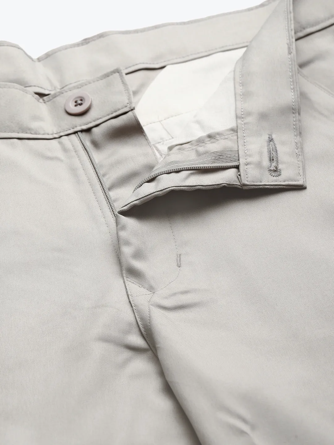 Men's Cotton Blend Light grey Solid Trouser - Sojanya