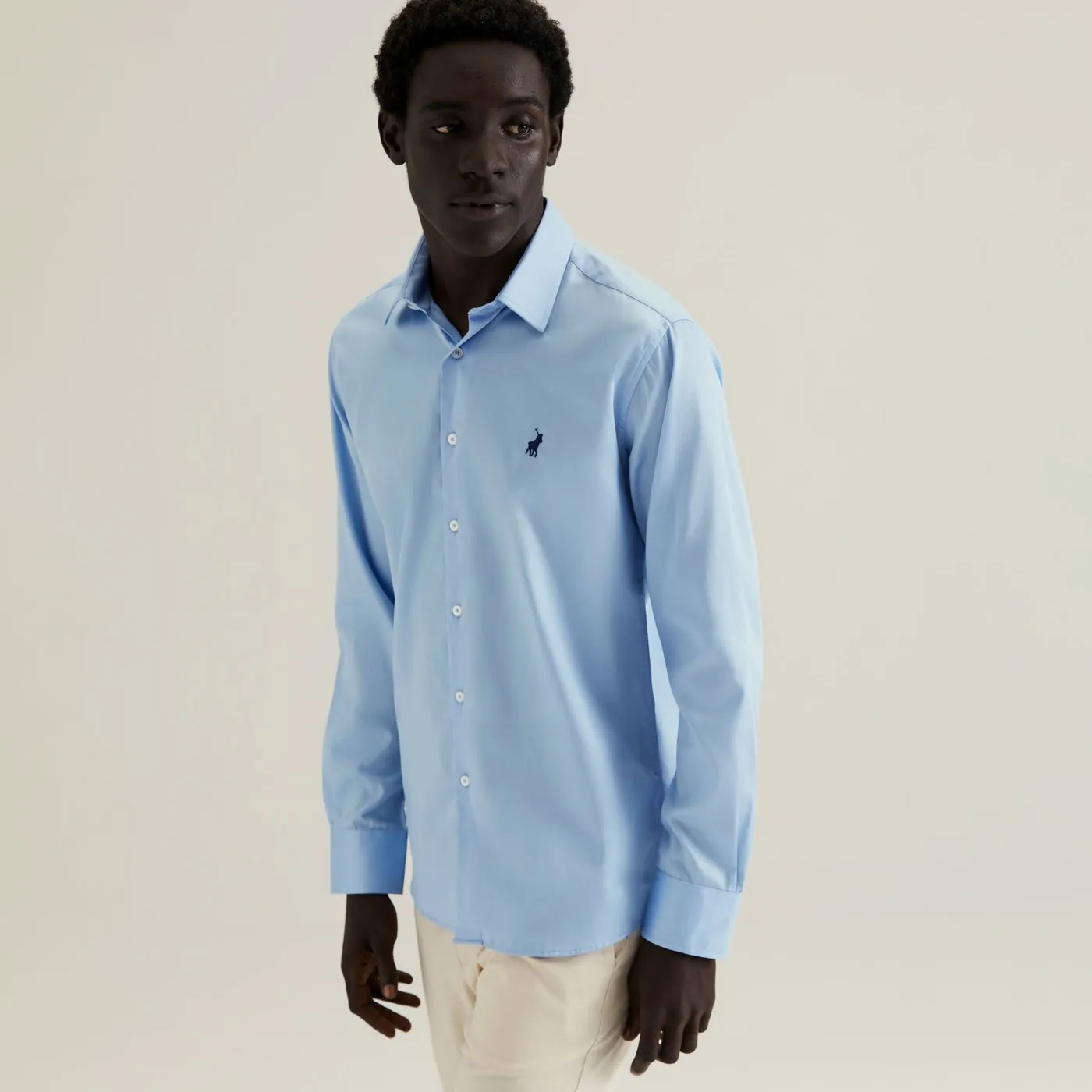 Mens Custom Fit Greig Shirt - Light Blue