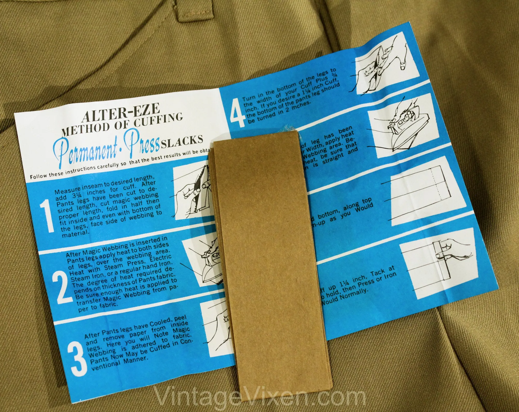 Men's Large XL 60s Pants - Mod Late 1960s Khaki Brown Tailored Pant - Boot Cut Flare Leg Trouser - Savoy Deadstock - Waist 39 - Inseam 35