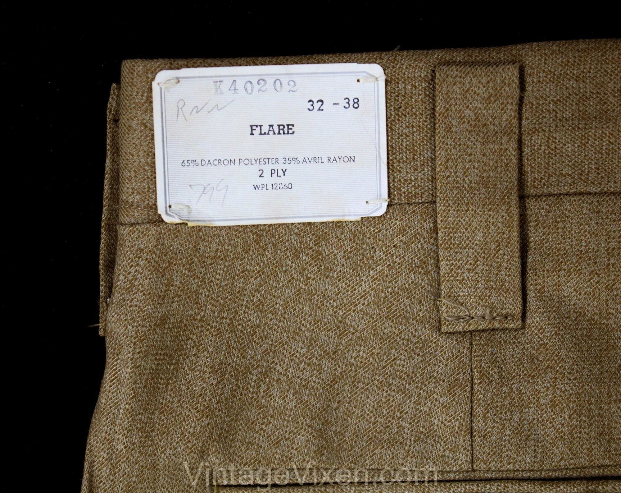 Men's Medium 60s Pants - Mod 1960s Sophisticated Brown Tailored Pant - Boot Cut Flare Trouser - Handsome Deadstock - Waist 34.5 Inseam 36.5