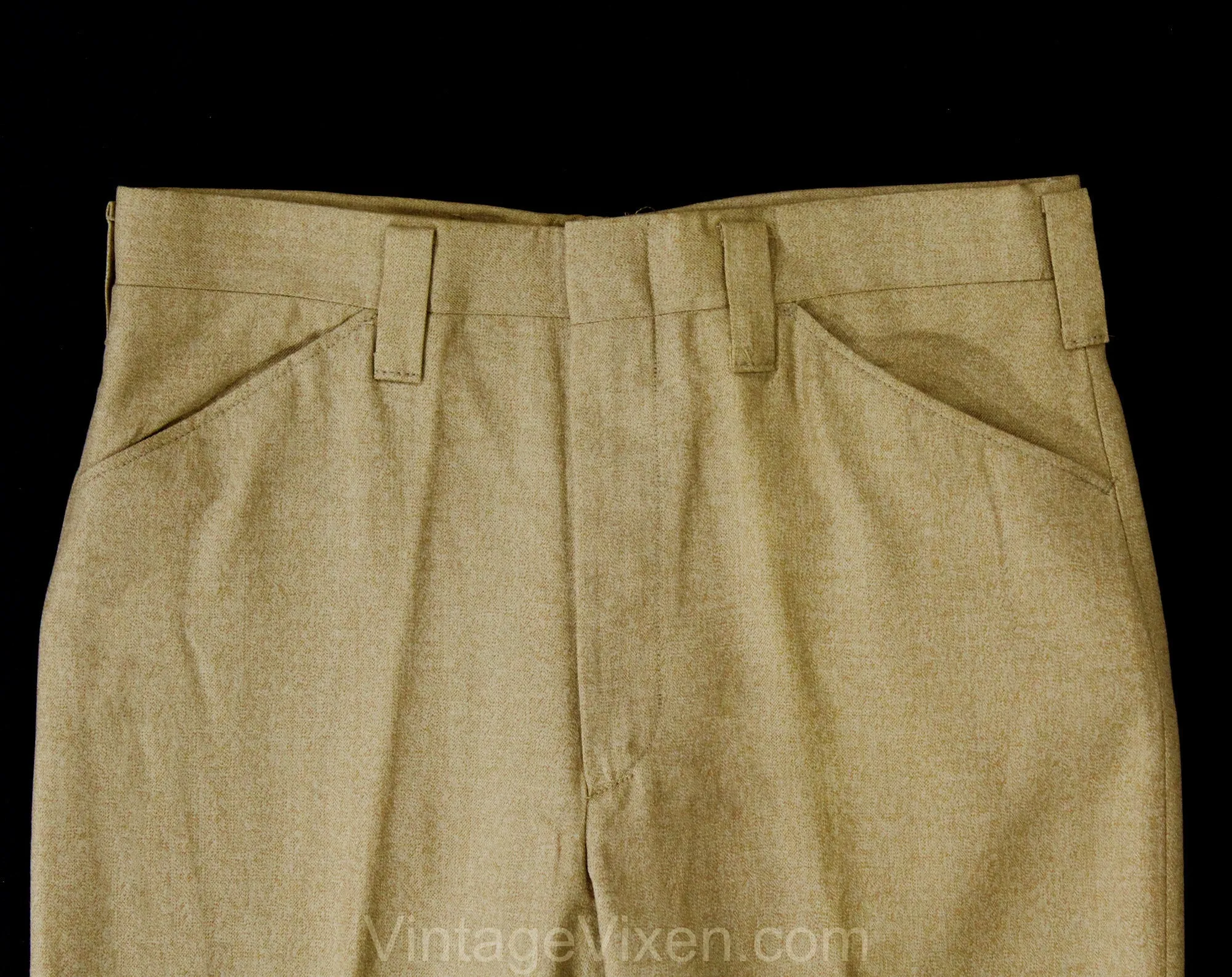 Men's Medium 60s Pants - Mod Late 1960s Khaki Brown Tailored Pant - Boot Cut Flare Trouser - Handsome Deadstock - Waist 33.5 - Inseam 37.75