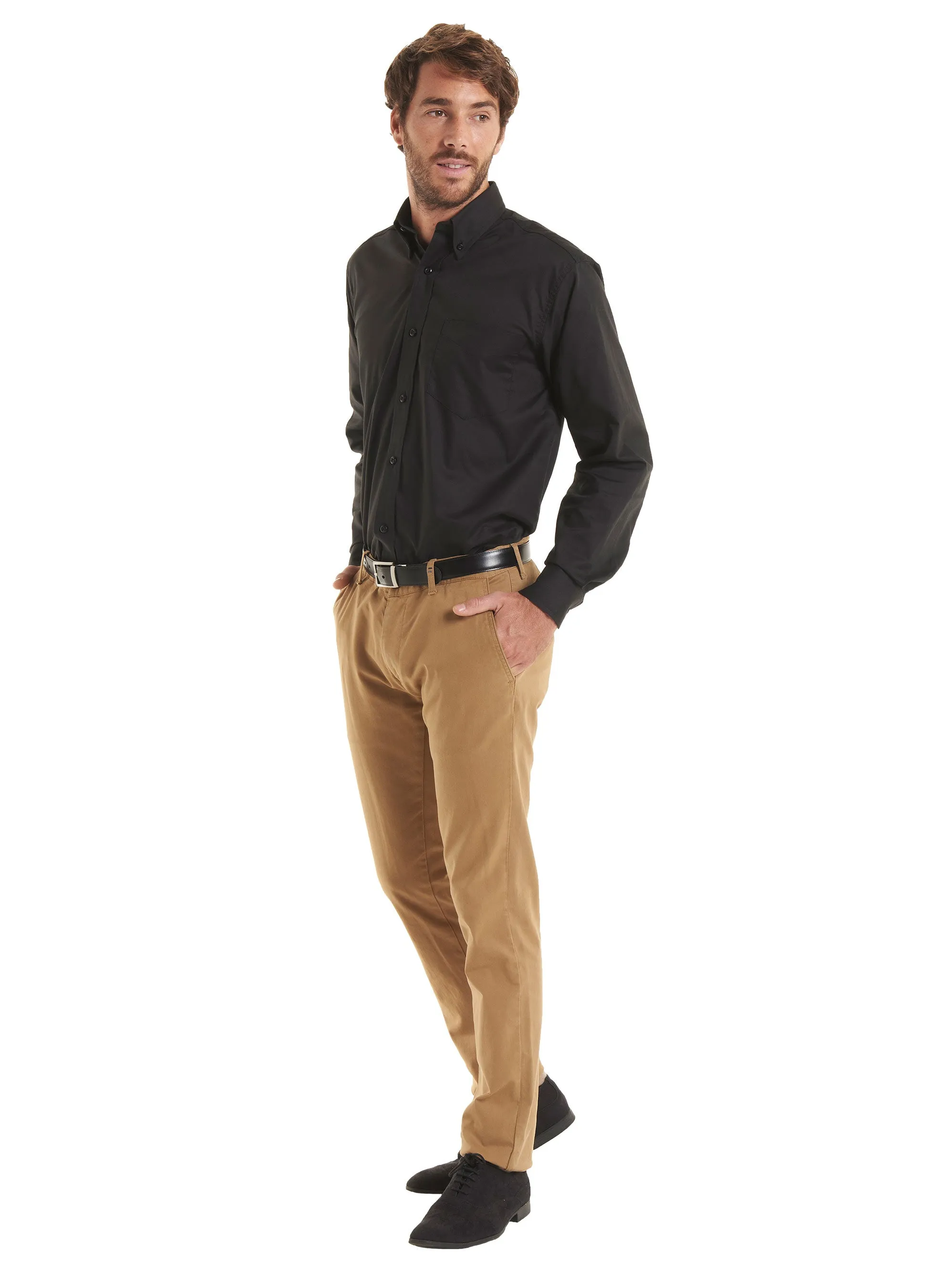 Mens Pinpoint Oxford Full Sleeve Shirt | Mid Blue
