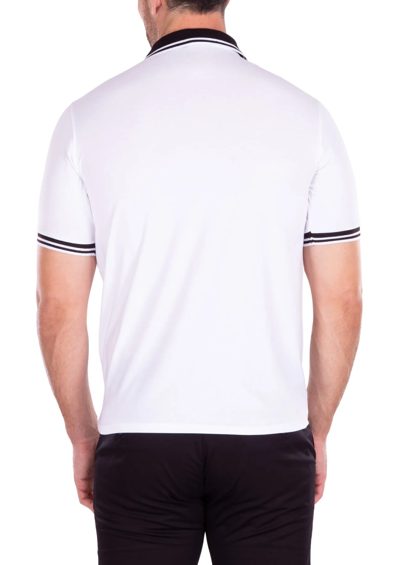 MEN'S POLO SHIRT | MODERN FIT EUROPEAN DESIGN WHITE | 218219 | CLEARANCE