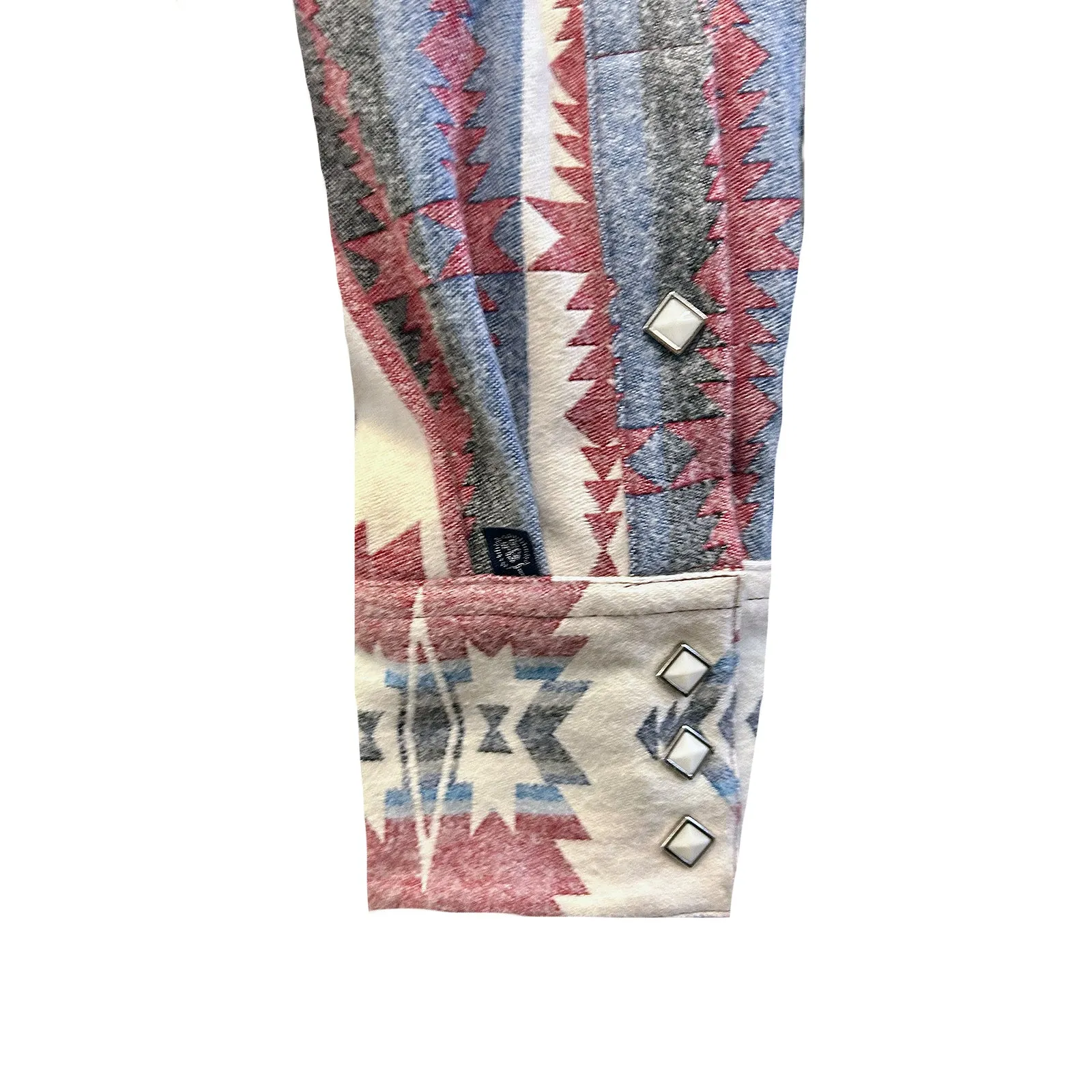 Men's Premium Flannel Jacquard Western Shirt in Red & White