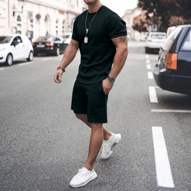 Men's Summer 2pcs Short Sport Tracksuits