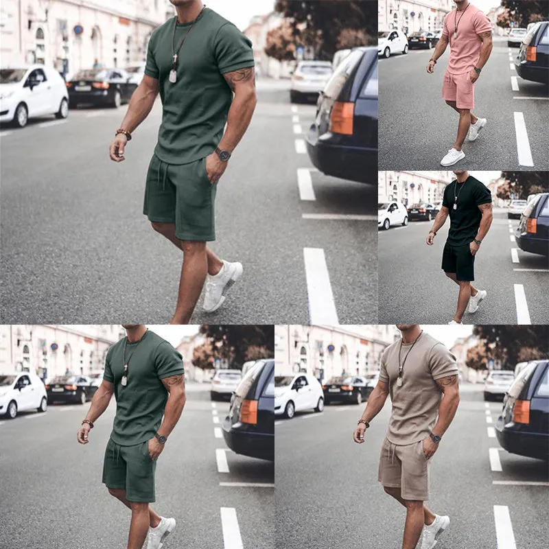Men's Summer 2pcs Short Sport Tracksuits