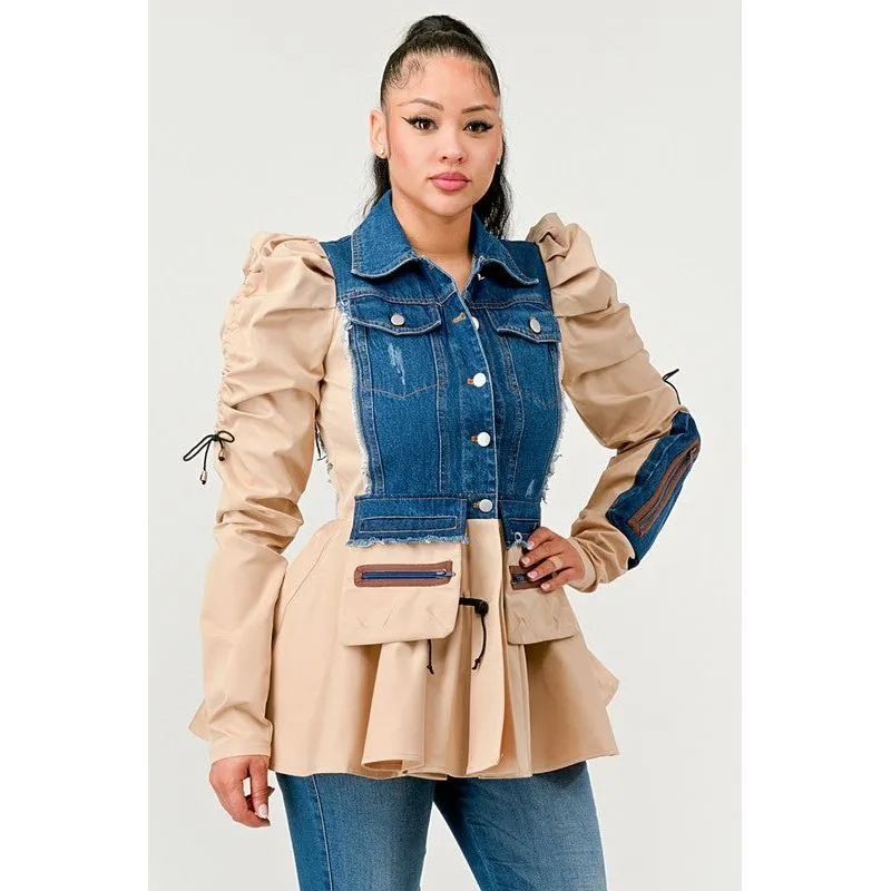 Peplum Panache Denim Jacket