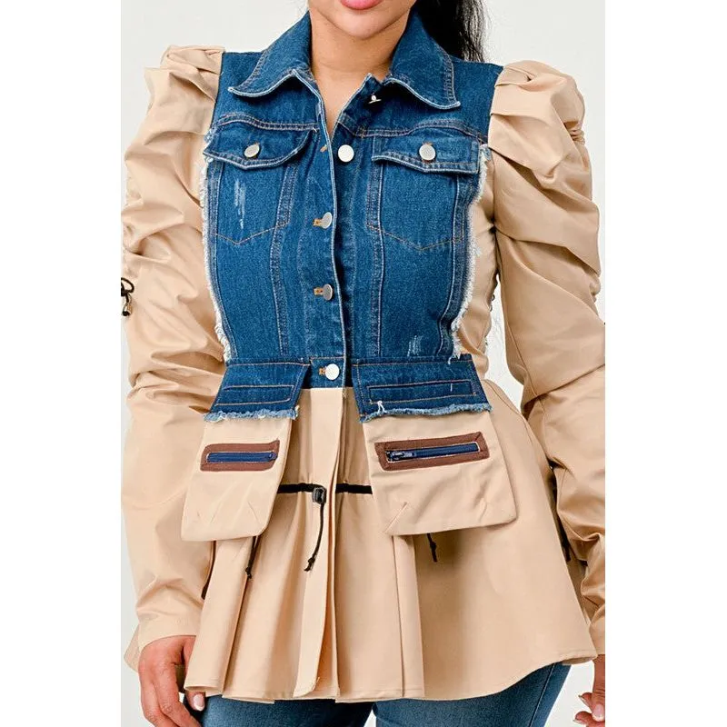 Peplum Panache Denim Jacket