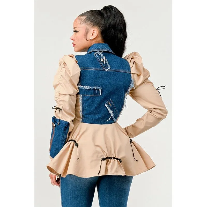 Peplum Panache Denim Jacket