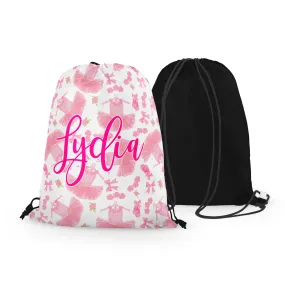 Personalized Ballet Shoes and Tutus Drawstring Bag