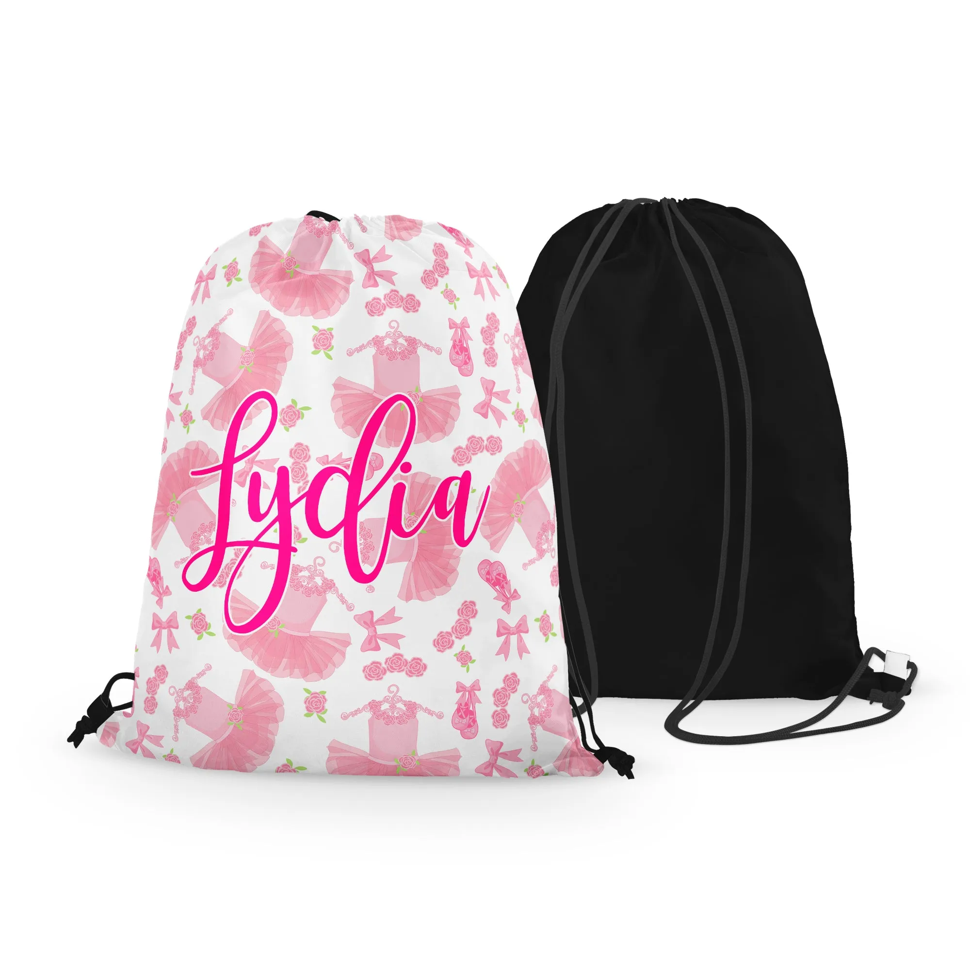 Personalized Ballet Shoes and Tutus Drawstring Bag