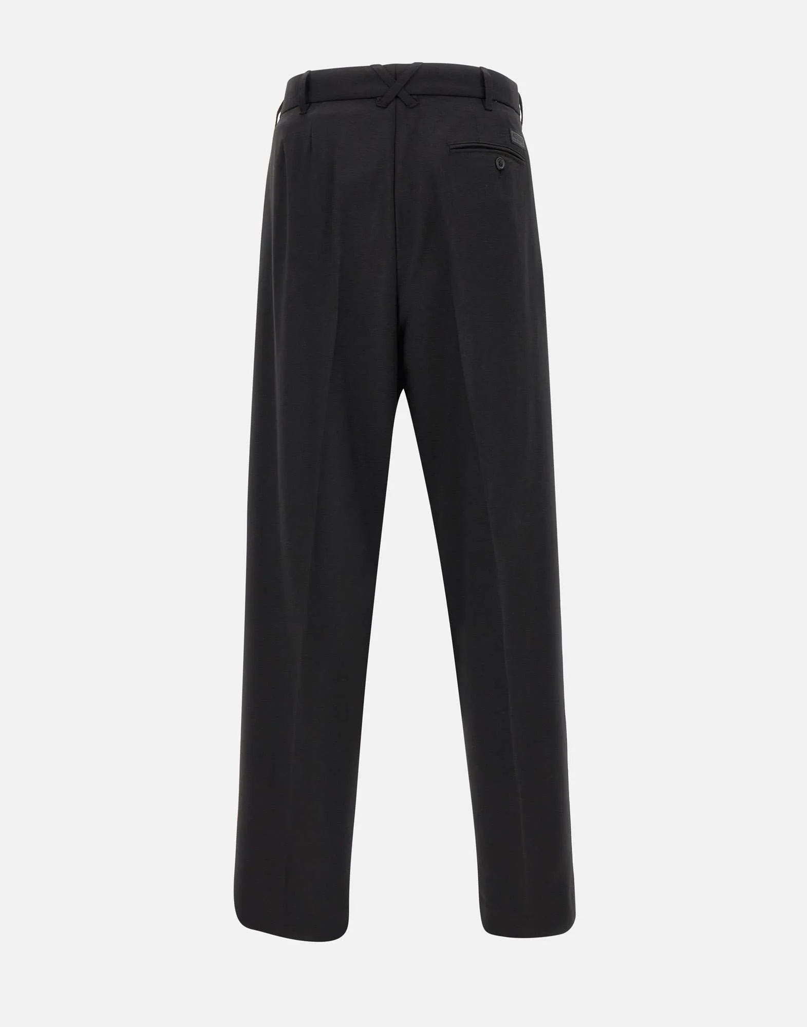 Pleated Black Wool Trousers for Men