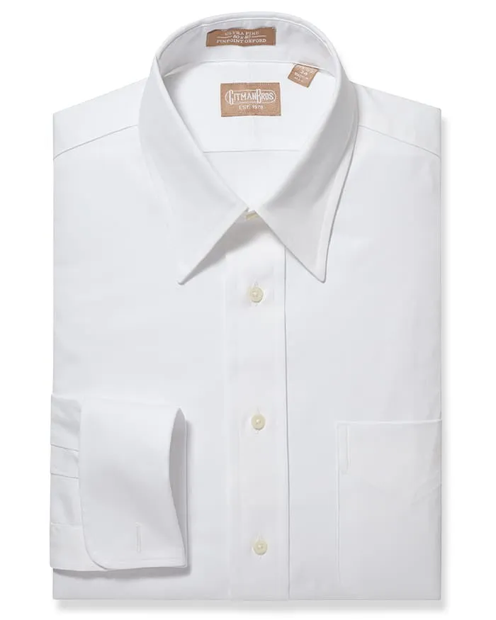Point Collar Pinpoint French Cuff White - Classic
