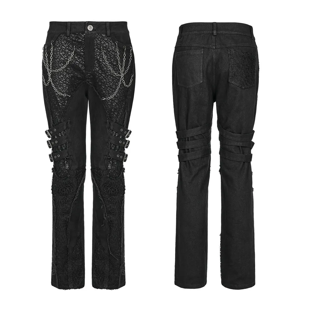 Punk splicing Men pants WK-548DQM