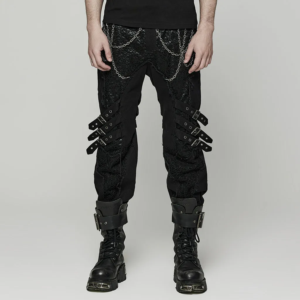 Punk splicing Men pants WK-548DQM