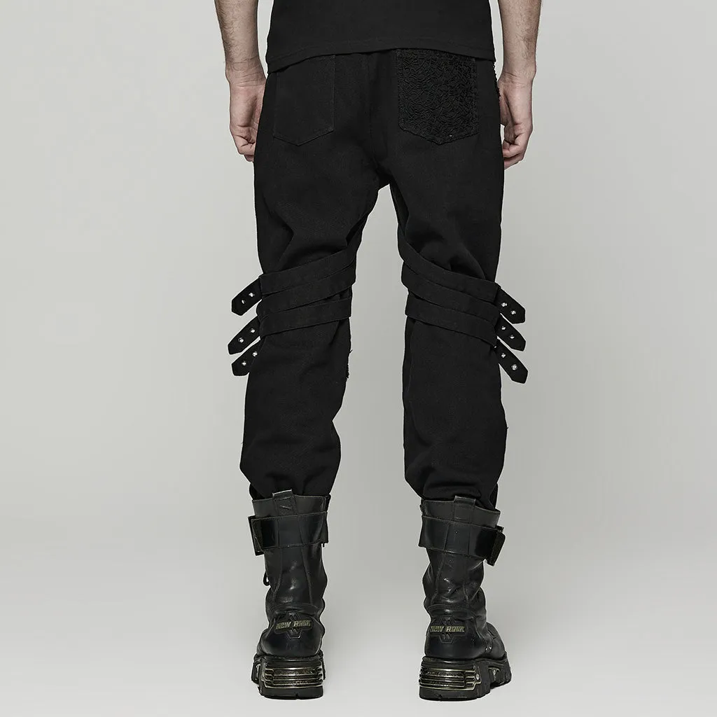 Punk splicing Men pants WK-548DQM