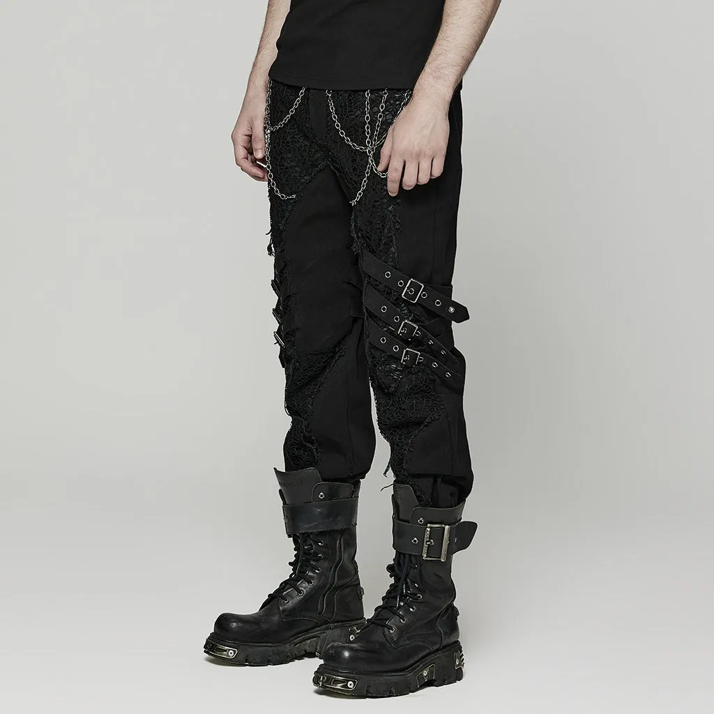 Punk splicing Men pants WK-548DQM