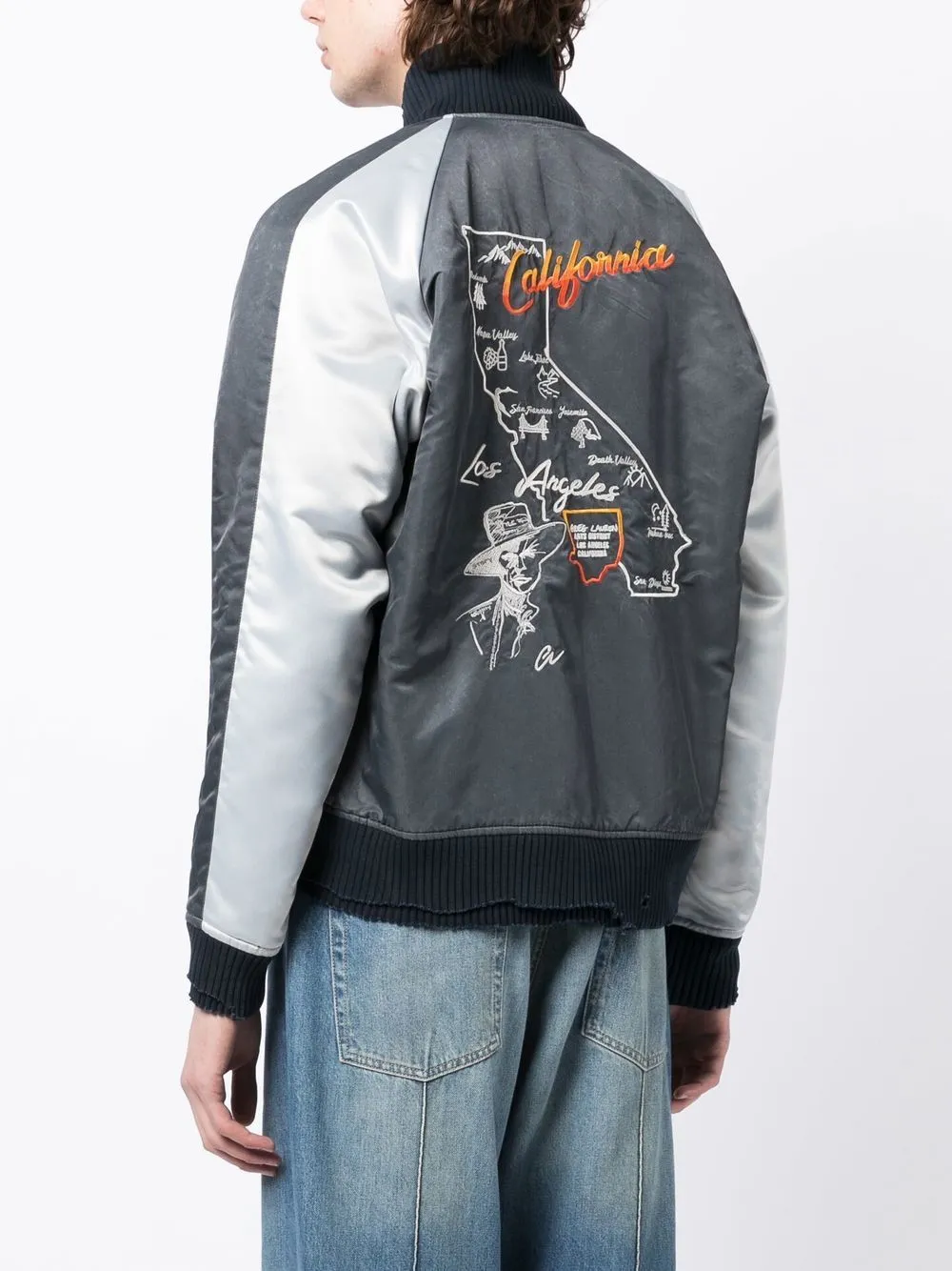 Sketch-Print Bomber Jacket