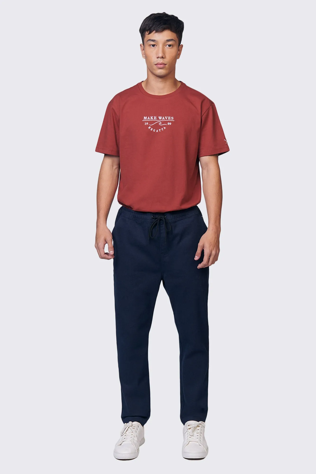 Slim Fit Woven Drawstring Trousers