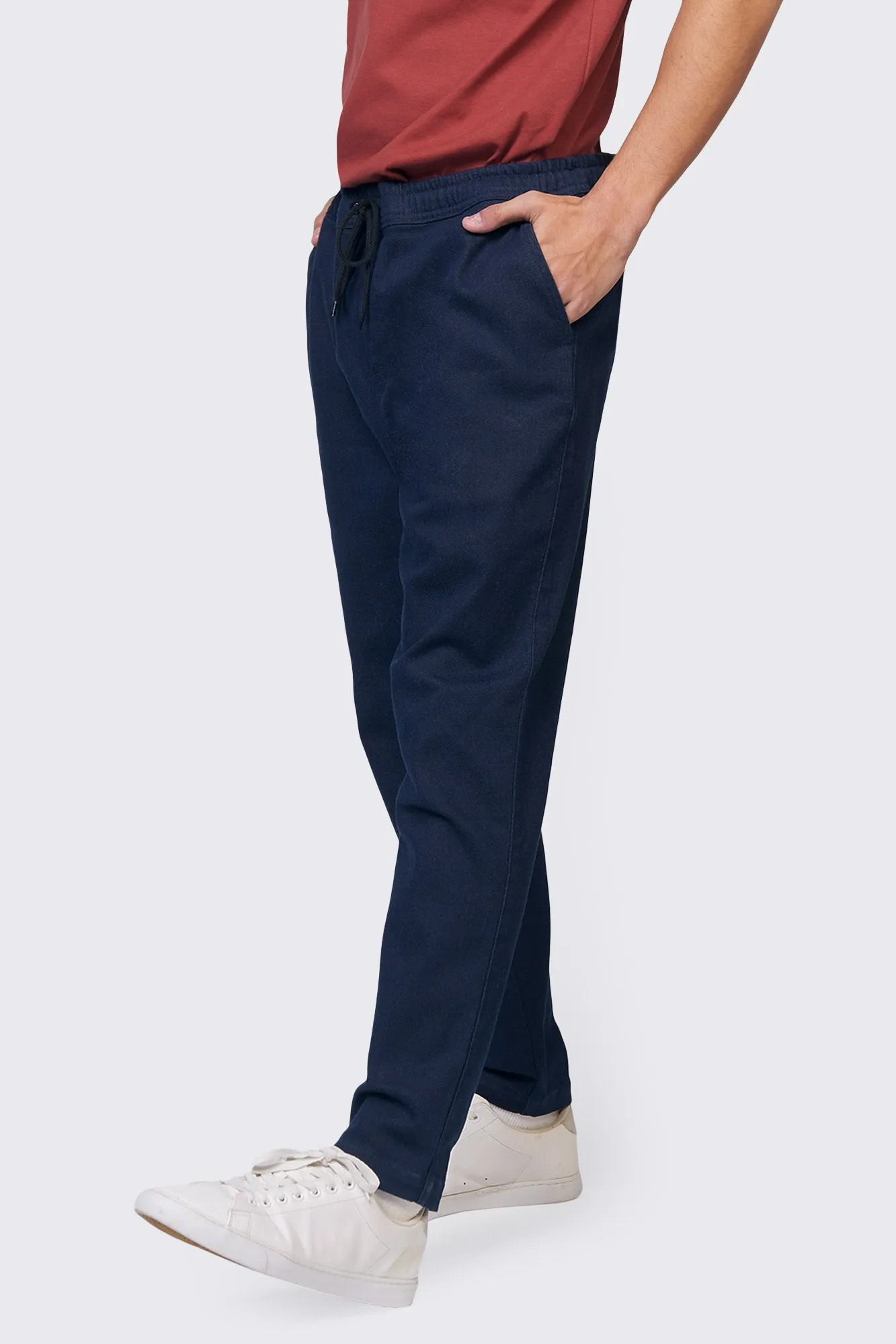 Slim Fit Woven Drawstring Trousers