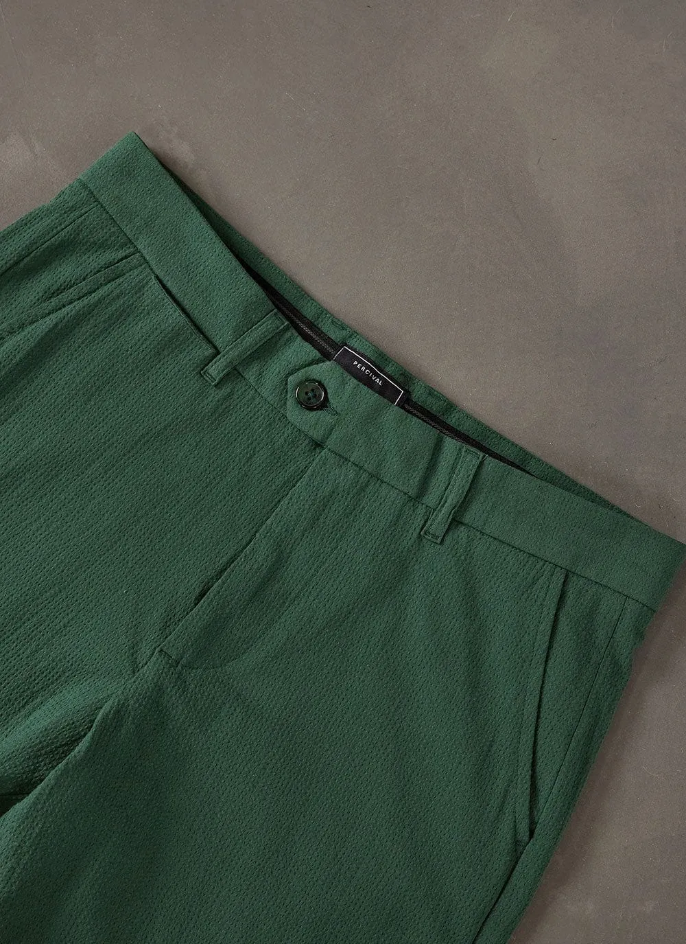Tailored Seersucker Trousers | Forest