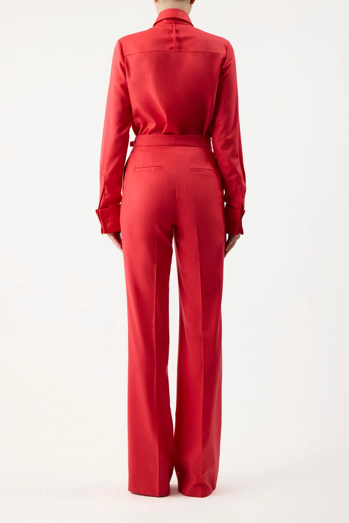 Vesta Pant in Red Topaz Superfine Wool