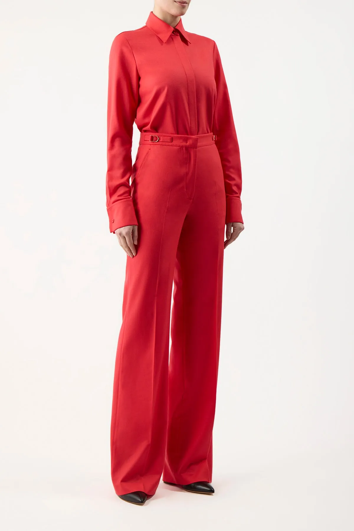Vesta Pant in Red Topaz Superfine Wool
