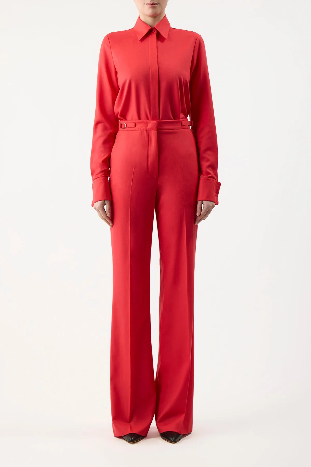 Vesta Pant in Red Topaz Superfine Wool