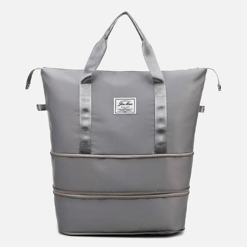 Women Double Expansion Travel Bag Large Lightweight Oxford Duffel Bag