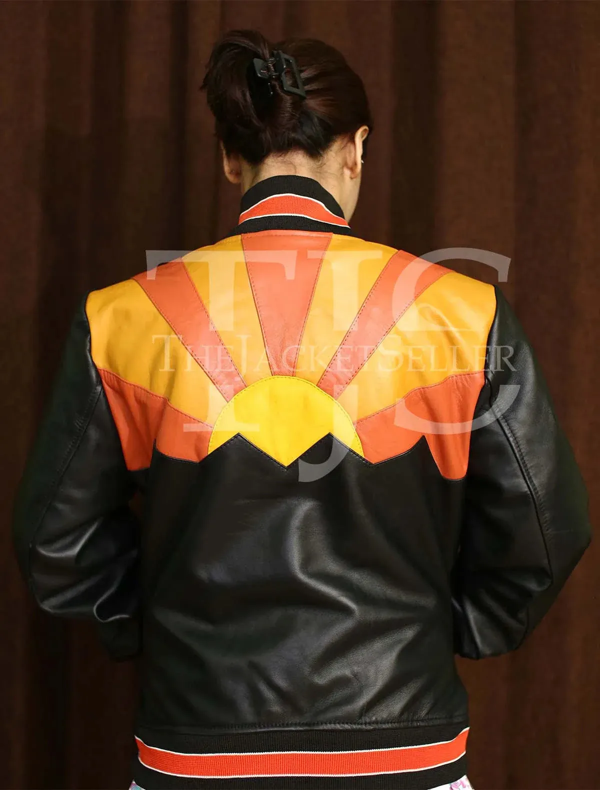 Women Leather Rising Sun Jacket