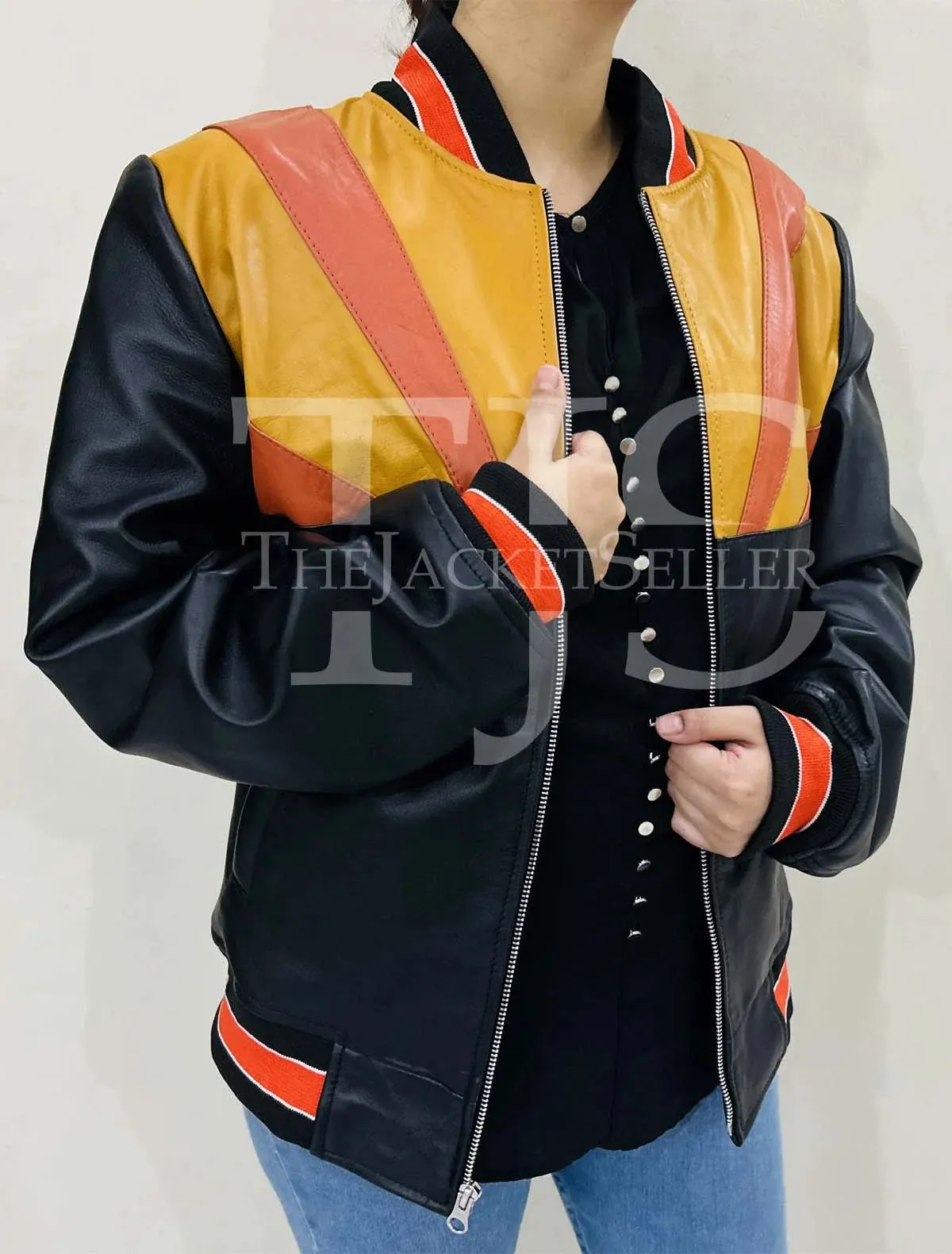 Women Leather Rising Sun Jacket