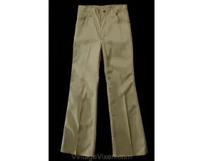 XXS Mens 1970s Pant - Khaki Tan Men's Pant Can Be Unisex Ladies Size 0 - Cotton Wide Leg Trouser 70s 80s Wrangler Deadstock - Teen Size 16